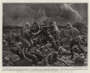 Le Combat dans une Tempête à Brakenlaagte, la Défense Courageuse des Canons